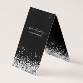 Svart och silver glitter halsbandsdisplay kort