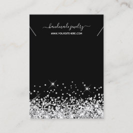Svart och silver glitter halsbandsdisplay visitkort