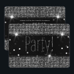 Svart och Silver Gnistra Party Ljus födelsedag Inbjudningar<br><div class="desc">Anpassa för alla händelser</div>