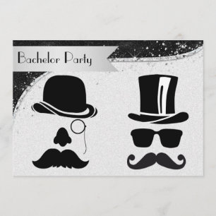 Svart och silver homosexuell svensexepartajinvitat inbjudningar