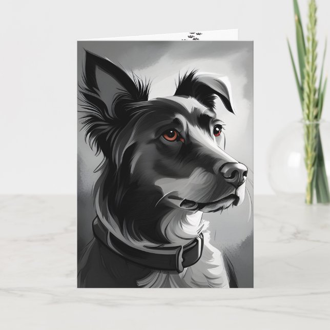 Svart och Silver Hund-födelsedagen Humor Kort (Framsida)