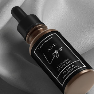 Svart och Silver Logotyp Hair Oil Dropper Flaska-e Fraktsedel