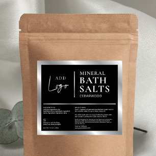 Svart och Silver Logotyp, vattentät badplatsetiket