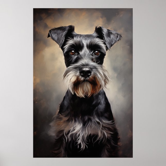 Svart- och silver-minister Schnauzer Poster (Framsidan)