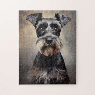 Svart- och silver-minister Schnauzer Pussel