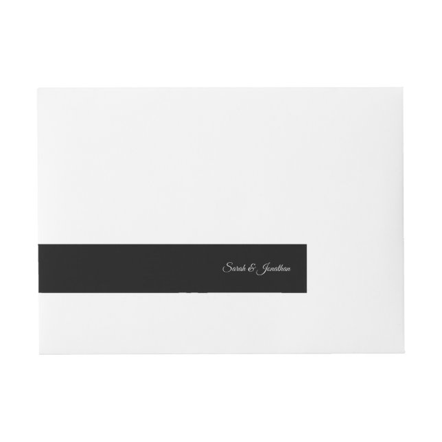 Svart och silver monogram-adress  etikettband (Framsidan)