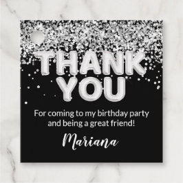 Svart och Silver Party favors Gåvor Etiketter