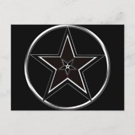 Svart och Silver Pentacle med inverterad pentagram Vykort