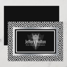 Svart och silver Sjunglastfest Tacksamhetskort Tack Kort