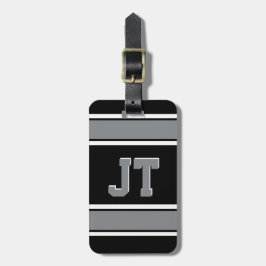 Svart och Silver Sports Rand Monogram Bagagebricka