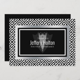 Svart och silver Svärmning Tacksamhetskort Tack Kort