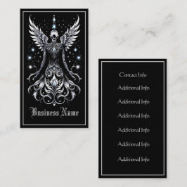Svart och Silver Tattoo Angel Visitkort