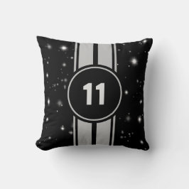 Svart och Silver Tävla Rand Starlight Kudde