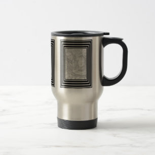 Svart- och silverramfoto resemugg