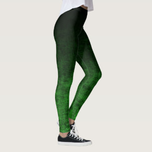Svart och smaragdgrön gradientstruktur leggings