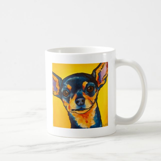 Svart och solbränd Chihuahua Kaffemugg (Höger)