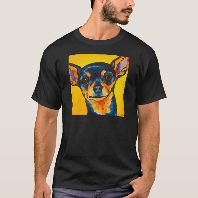 Svart och solbränd Chihuahua T-shirt (Framsida)