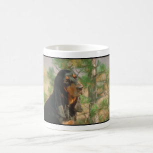 Svart och solbränd Coonhound Kaffemugg