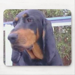 Svart och solbränd Coonhound Mousepad Musmatta