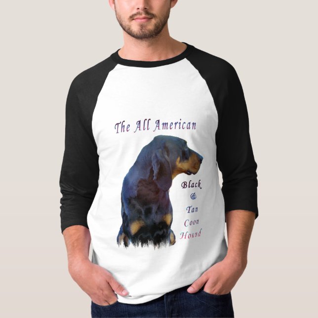 Svart och solbränd Coonhound Tee (Framsida)