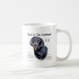 Svart och solbränd Coonhoundhistoriedesign Kaffemugg