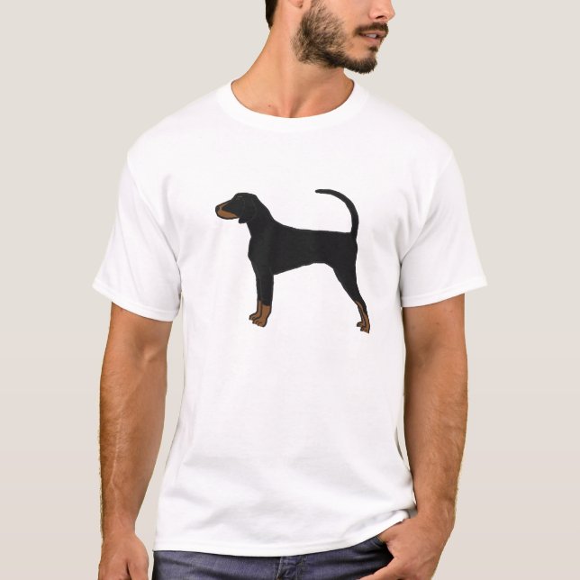 Svart och solbränd CoonhoundT-tröja Tee Shirt (Framsida)