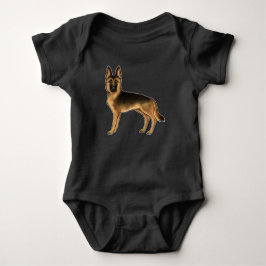 Svart och solbränd tysk schäferhund konstnärlig hu t shirt