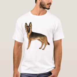 Svart och solbränd tysk schäferhund Söt GSD-hundte T Shirt