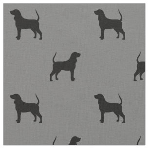 Svart och solbränt CoonhoundSilhouettesmönster Tyg