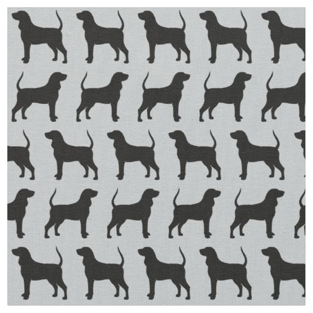 Svart och solbränt CoonhoundSilhouettesmönster Tyg (Närbild)
