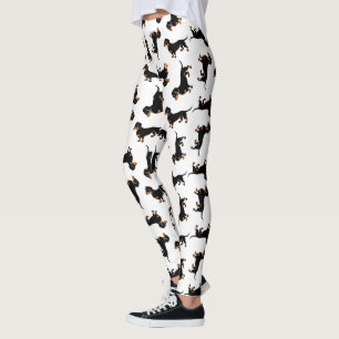 Svart och solbränt taxmönster leggings