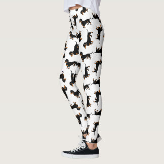 Svart och solbränt taxmönster leggings