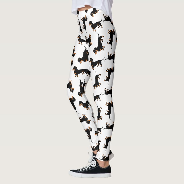 Svart och solbränt taxmönster leggings (Vänster)