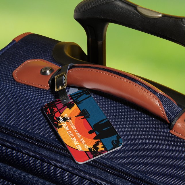 Svart och Solnedgång Semester PERSONALISERA Bagage Bagagebricka (Unique and personalized design for your special travel Adventures!)