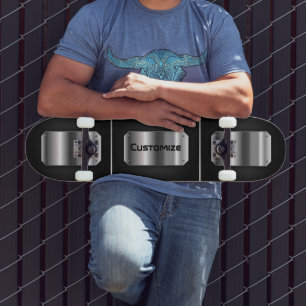 Svart och stål för personlig mini skateboard bräda 18,5 cm
