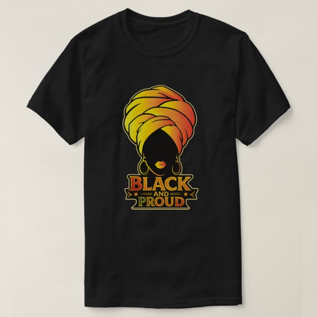 Svart och stolt – Afro Queen Art T Shirt (Design framsida)