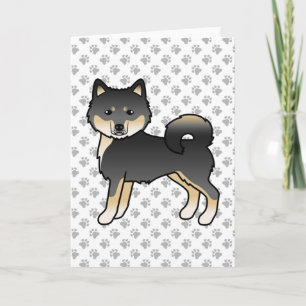 Svart Och Tan Alaskan Malamute Söt Tecknad Hund Kort