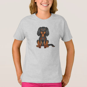 Svart och Tan Cavalier King Charles Spaniel Hund T Shirt