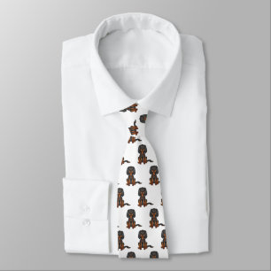 Svart och Tan Cavalier King Charles Spaniel Mönste Slips