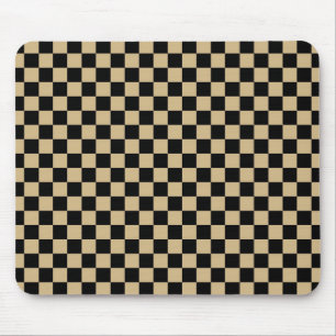 Svart och Tan Checkered Musmatta