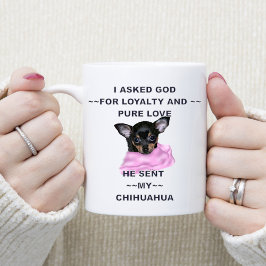 Svart och Tan Chihuahua Valp Monogram Kaffemugg