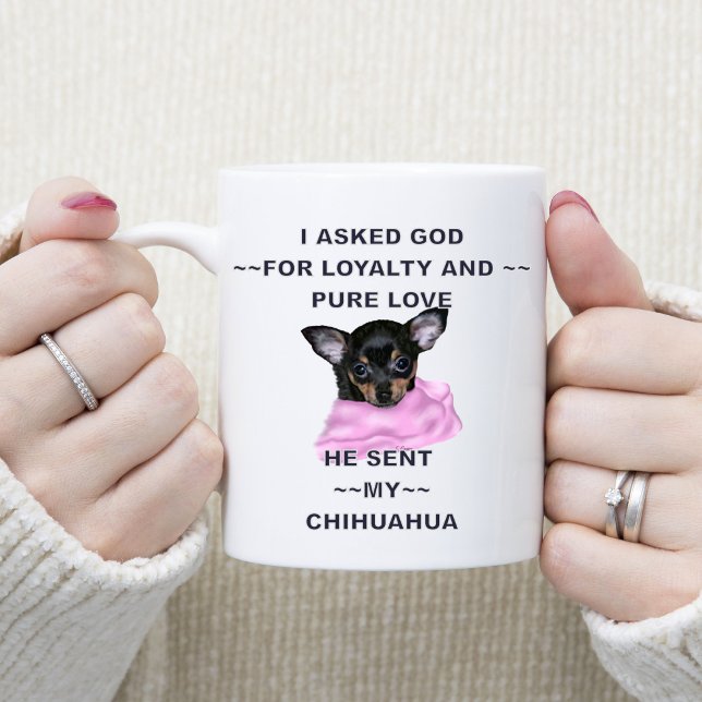 Svart och Tan Chihuahua Valp Monogram Kaffemugg (Skapare uppladdad)
