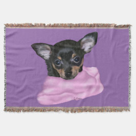 Svart och Tan Chihuahua-valp Mysfilt
