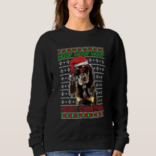 Svart och Tan Coonhound Hund Woof God jul T Shirt