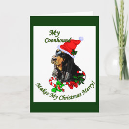 Svart och Tan Coonhound-julklappar Helgkort