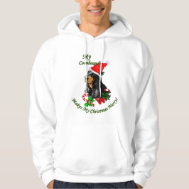 Svart och Tan Coonhound-julklappar Hoodie