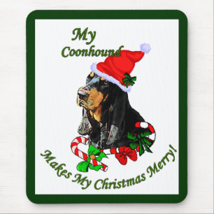 Svart och Tan Coonhound-julklappar Musmatta