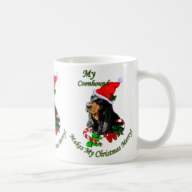 Svart och Tan Coonhound-julklappar Två-Tonad Mugg (Höger)