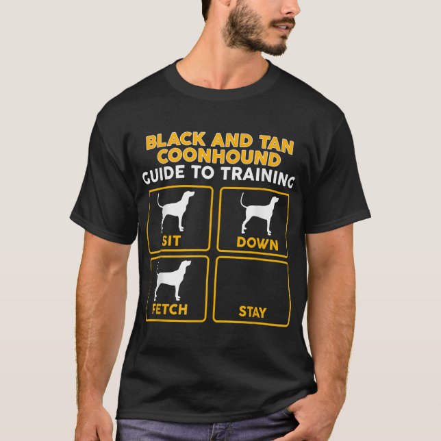 Svart och Tan Coonhound T-Shirt Funny Guide to Tr (Framsida)