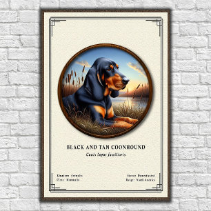 Svart och Tan Coonhound Zoologi Serie Poster